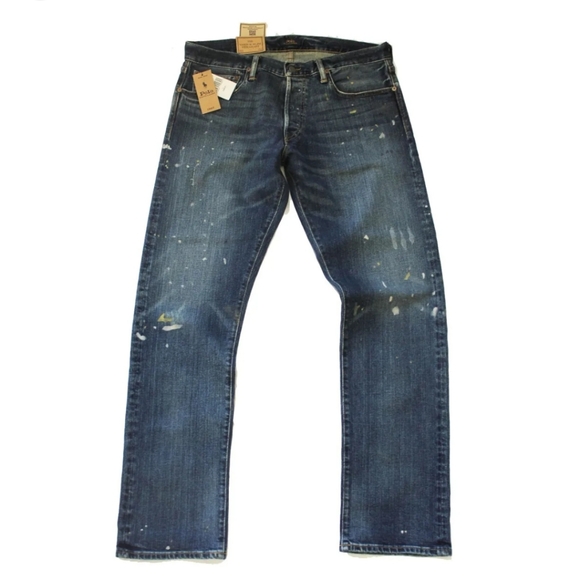 Polo Ralph Lauren Other - NWT Men's Ralph Lauren Polo Varick Slim Straight Rope Dyed Splattered Paint Jean